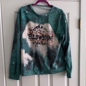 Yellowstone Dutton Ranch Green Tie-Dye Sweatshirt